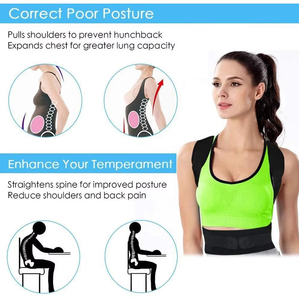Back Brace Posture Corrector,Magnetic Lumbar Back Support Belt-Back Pain Relief,For Lower and Upper Back Pain Men & Women