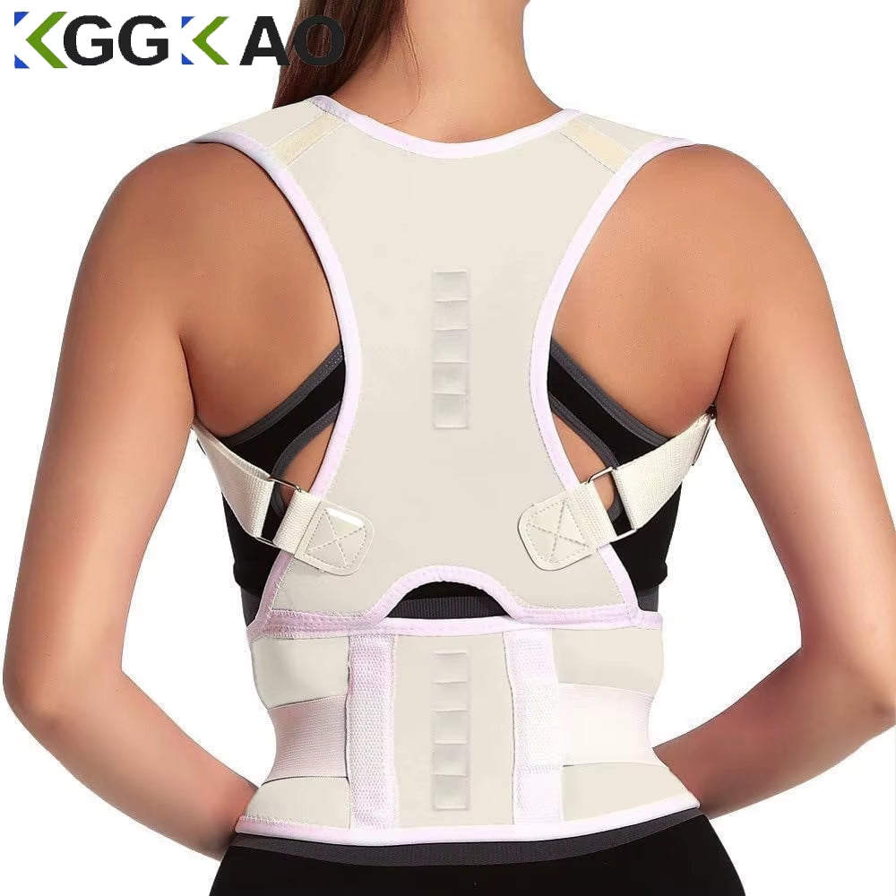 Back Brace Posture Corrector,Magnetic Lumbar Back Support Belt-Back Pain Relief,For Lower and Upper Back Pain Men & Women